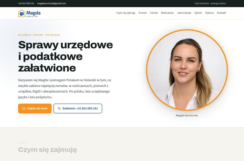 Strona klientki: Magda Service NL — cała Holandia